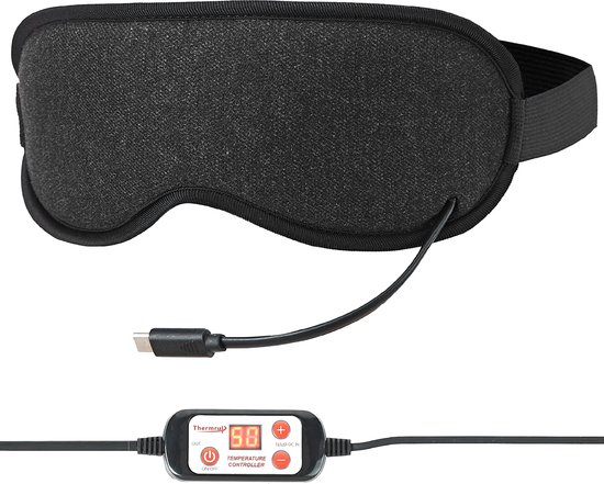 Thermrup infrarood verwarmd oogmasker in zwart met rode details