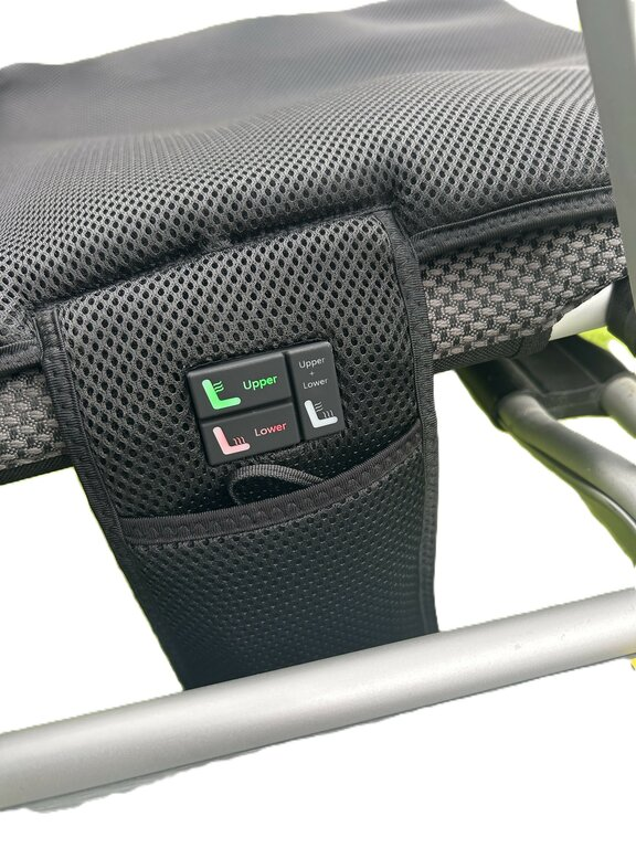 Bediening van de Camping Heat Seat XL met aparte standen voor zit en rug
